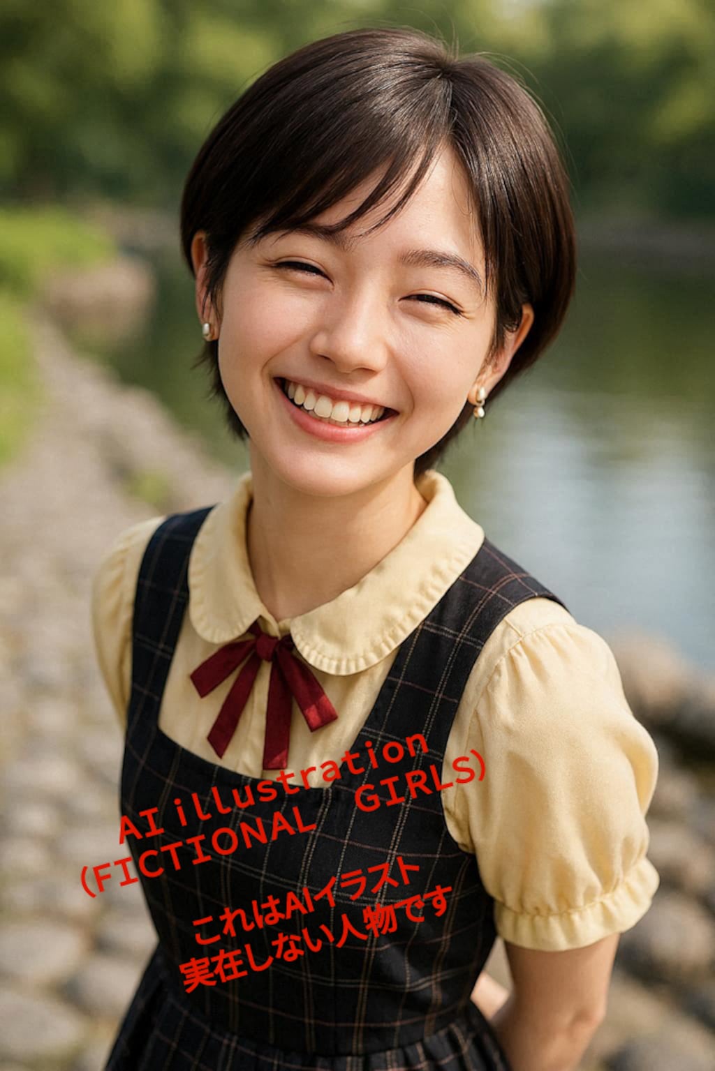 笑顔のショートカット美少女