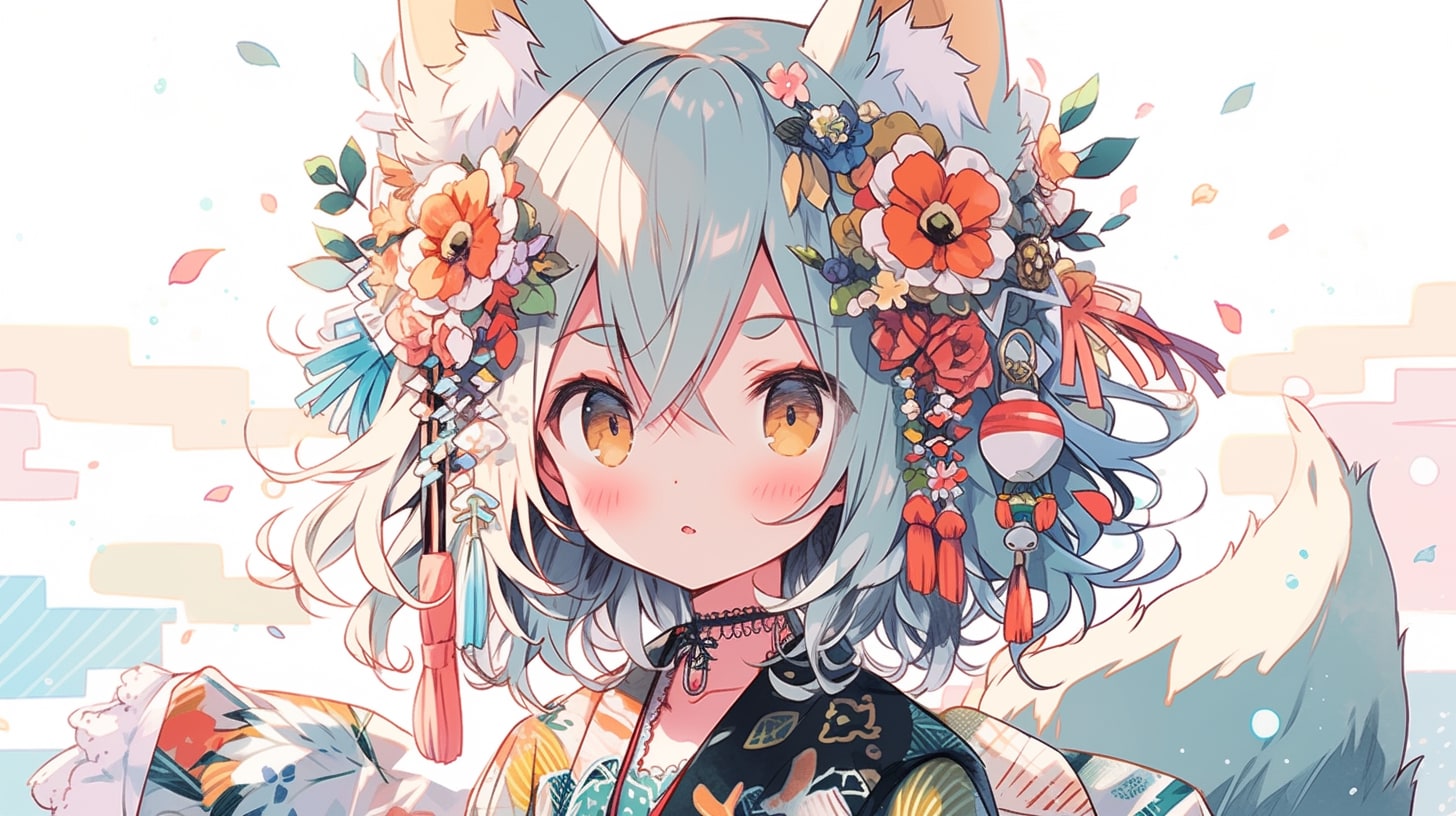 花舞う狐娘の春の秘密 | の人気AIイラスト・グラビア