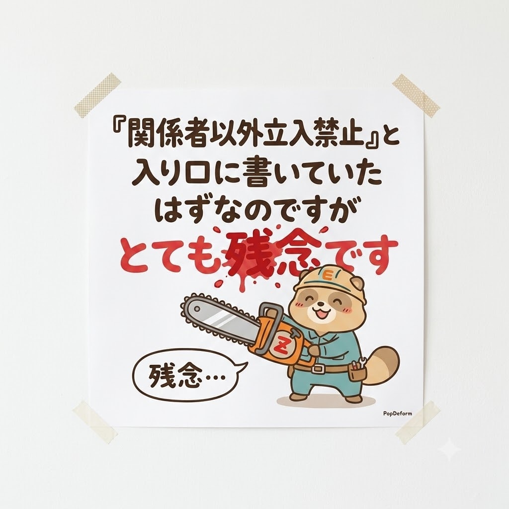 立ち入り禁止の張り紙