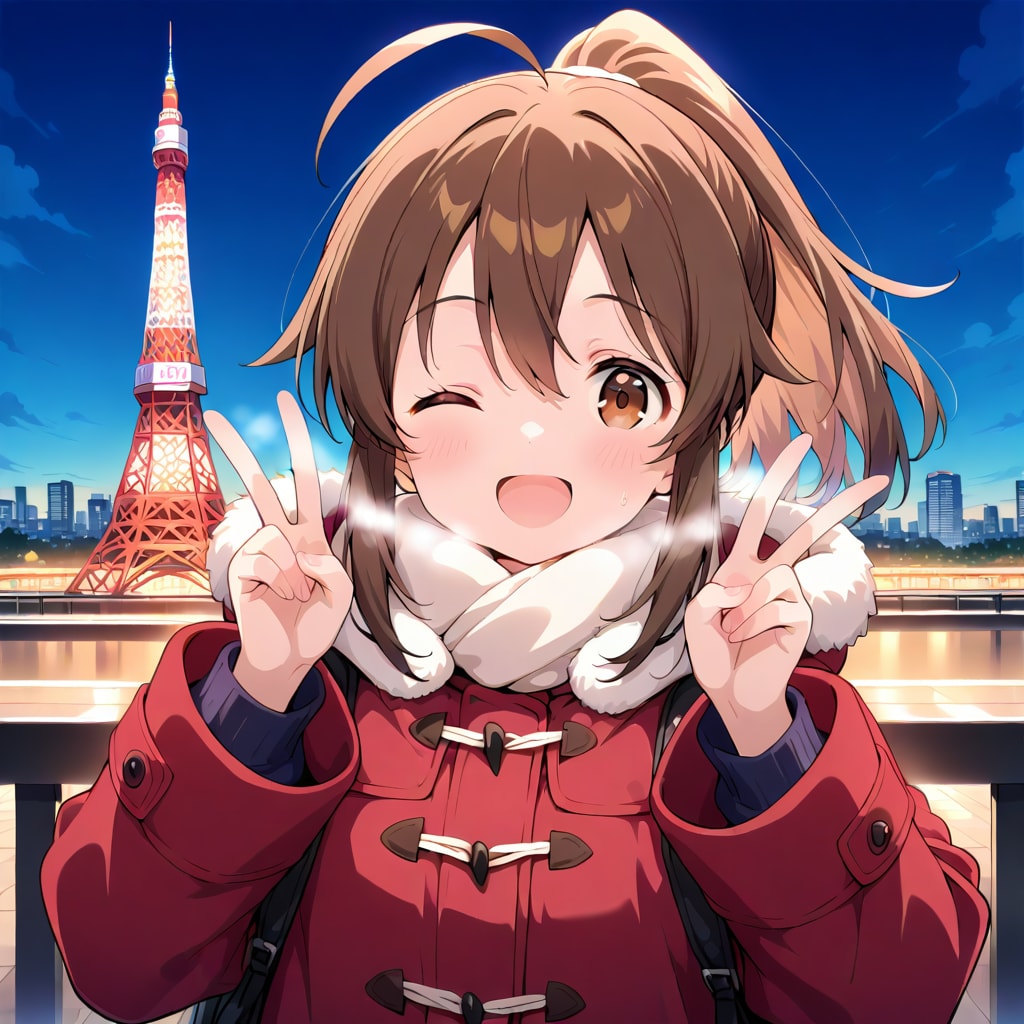 東京タワーと少女 | の人気AIイラスト・グラビア