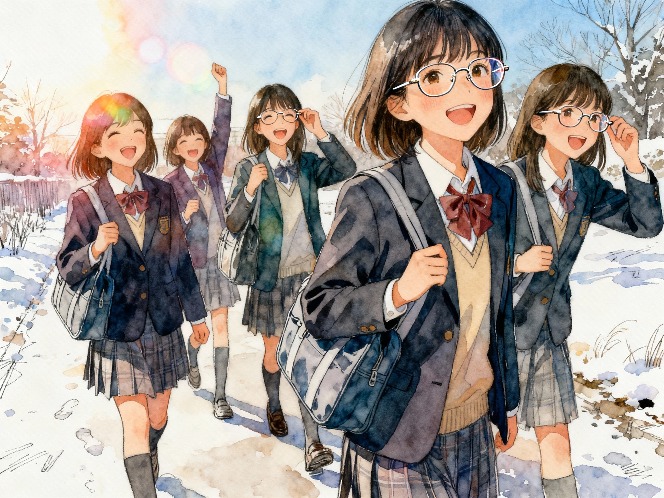 姦しい笑い声が響く朝 | の人気AIイラスト・グラビア