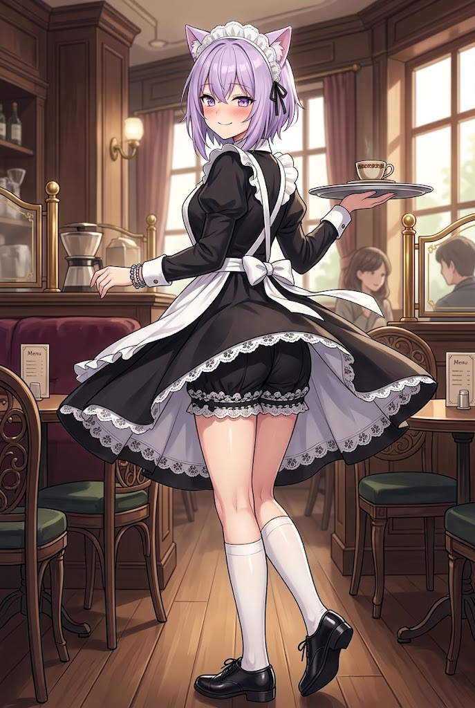 老舗喫茶店の正統派メイド服のシス | の人気AIイラスト・グラビア
