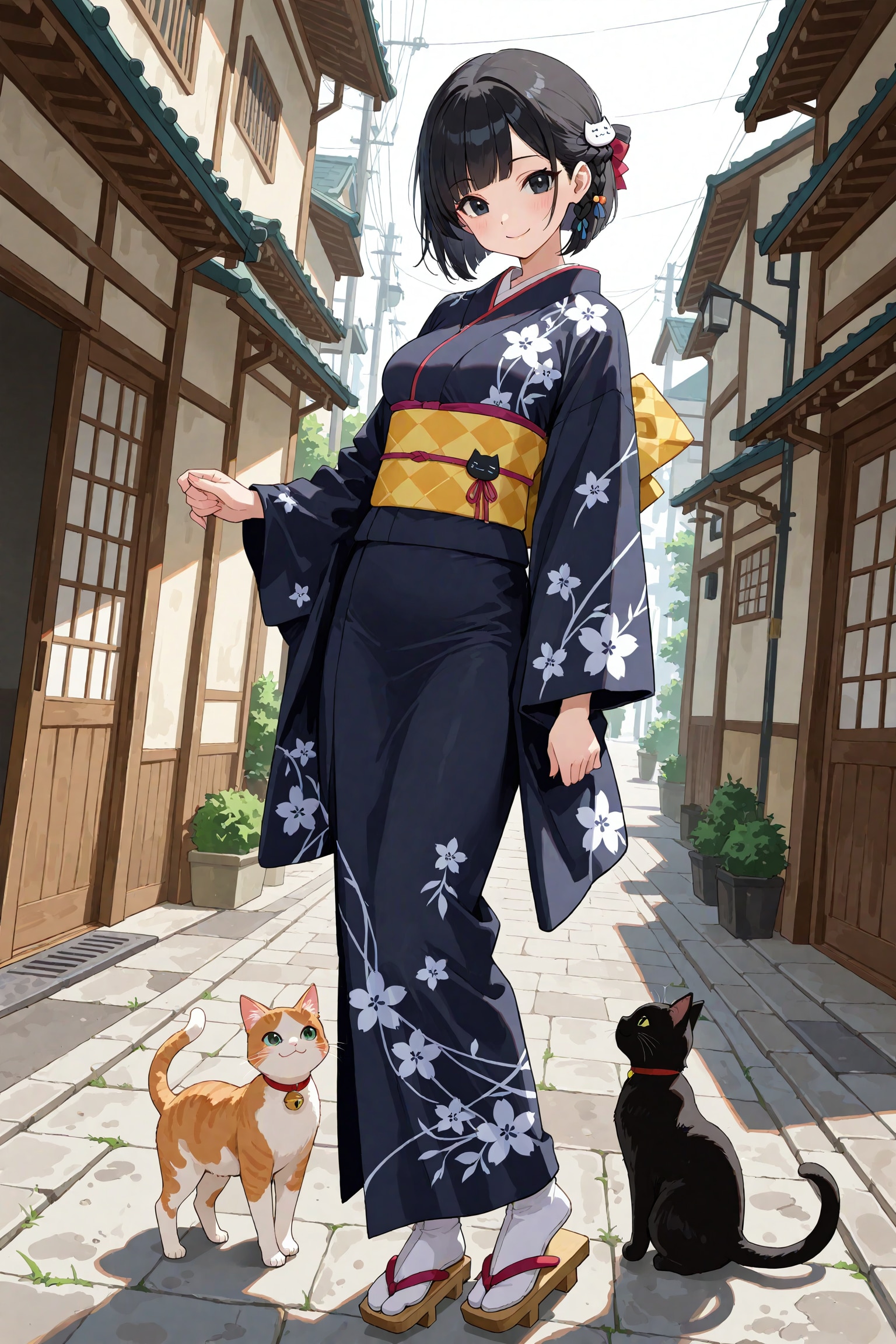 着物と猫 | の人気AIイラスト・グラビア