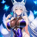 レースクイーンボディスーツ等コスプレ狐耳人妻 4枚目