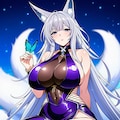 レースクイーンボディスーツ等コスプレ狐耳人妻 2枚目