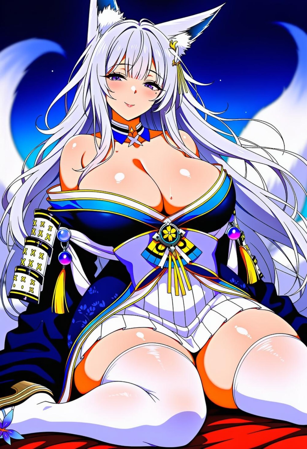 レースクイーンボディスーツ等コスプレ狐耳人妻