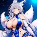 レースクイーンボディスーツ等コスプレ狐耳人妻 3枚目
