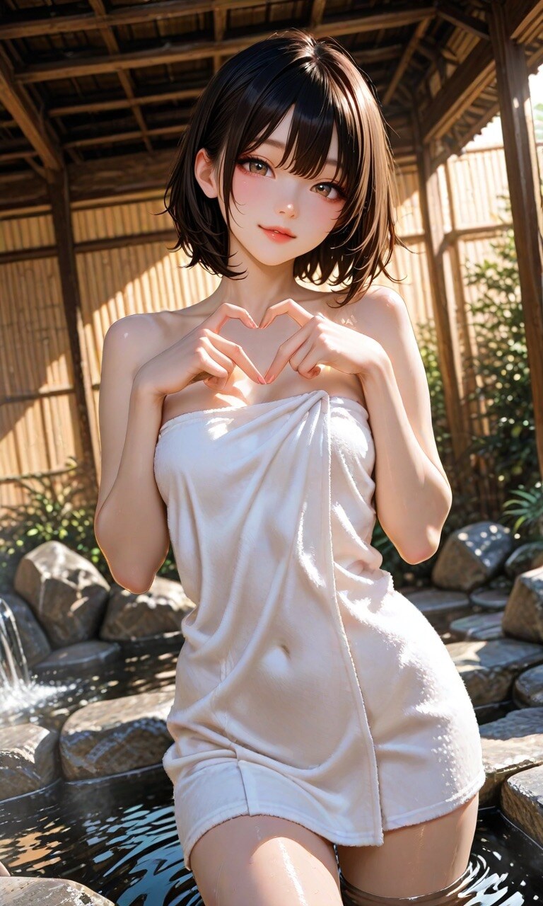 温泉入浴中
