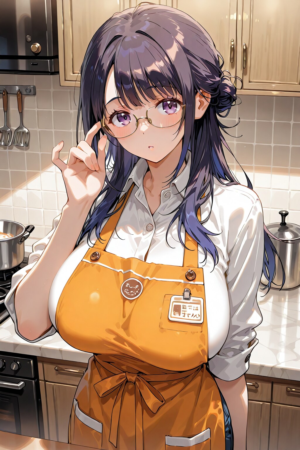 エプロン眼鏡さん