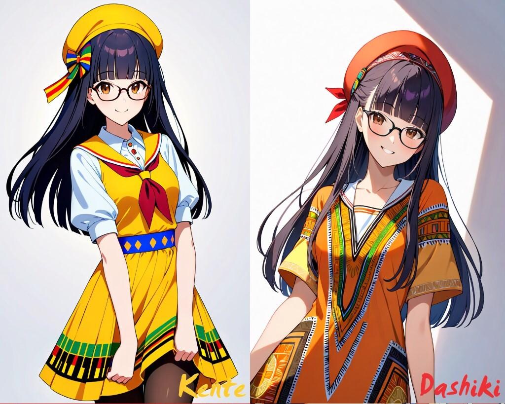 二つのアフリカ(ワンピース)６枚