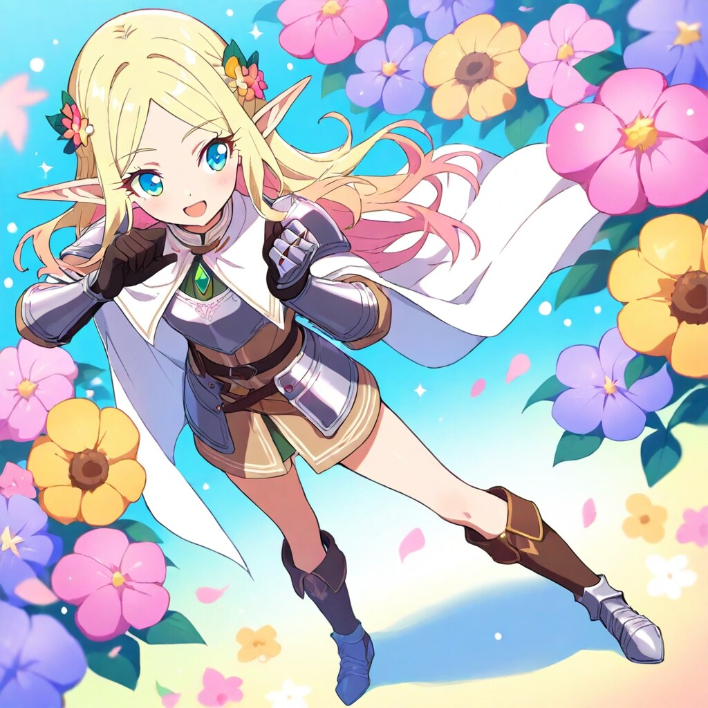 お花とエルフさん