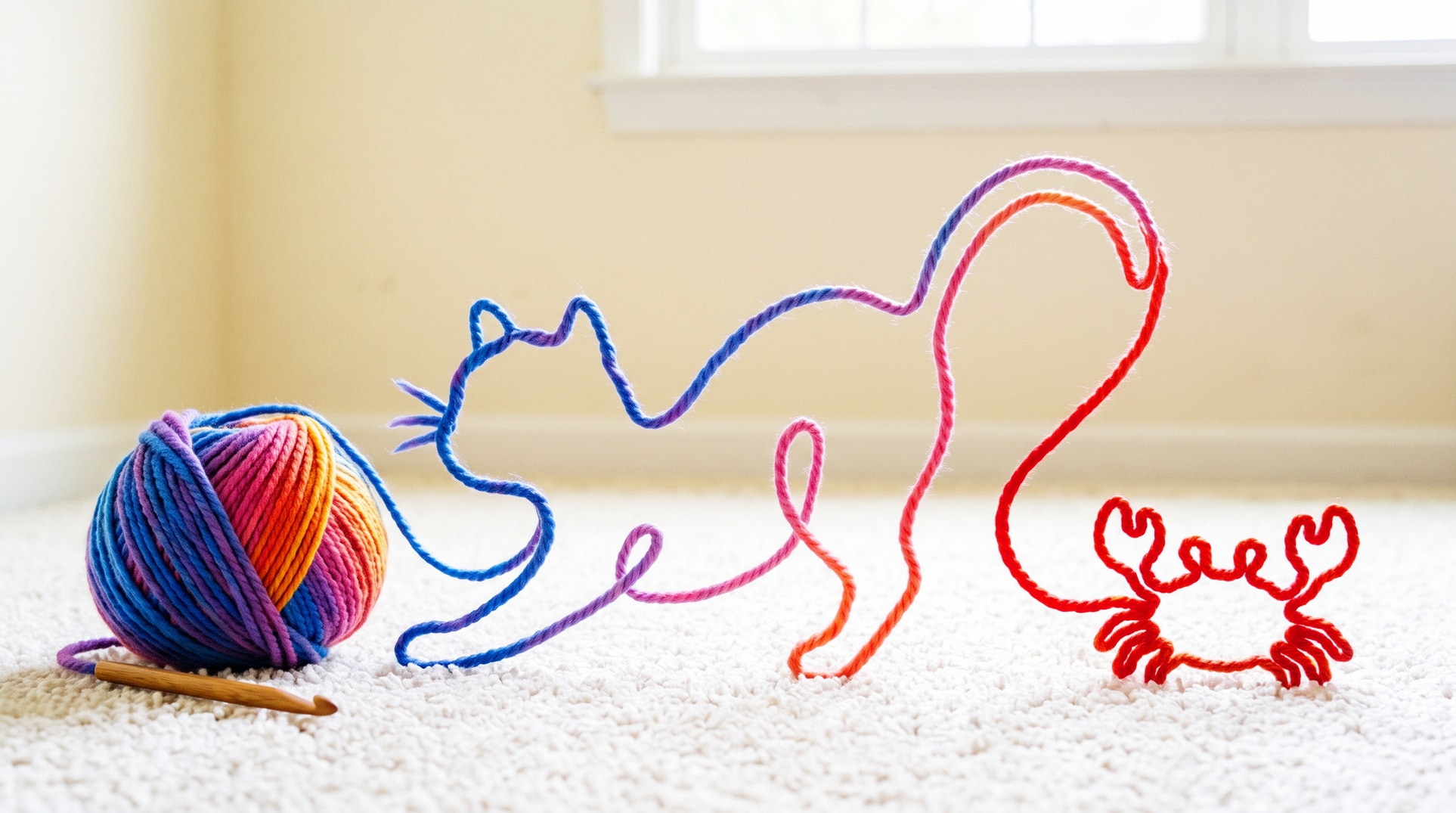 毛糸玉にじゃれる猫(改)