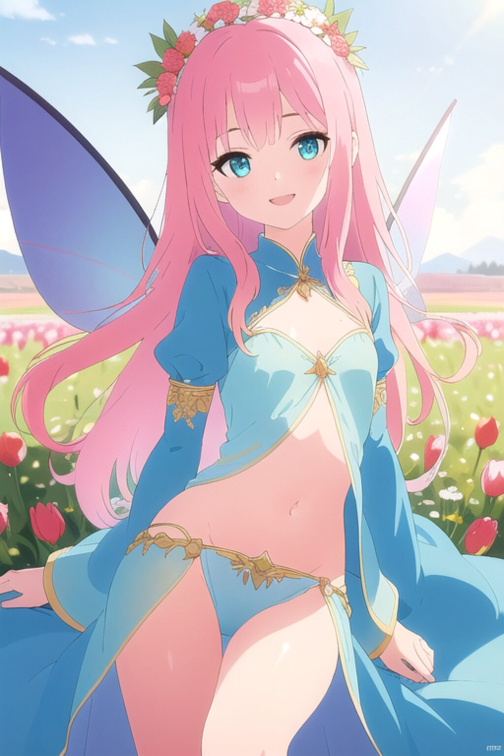 お花畑と花の妖精さん