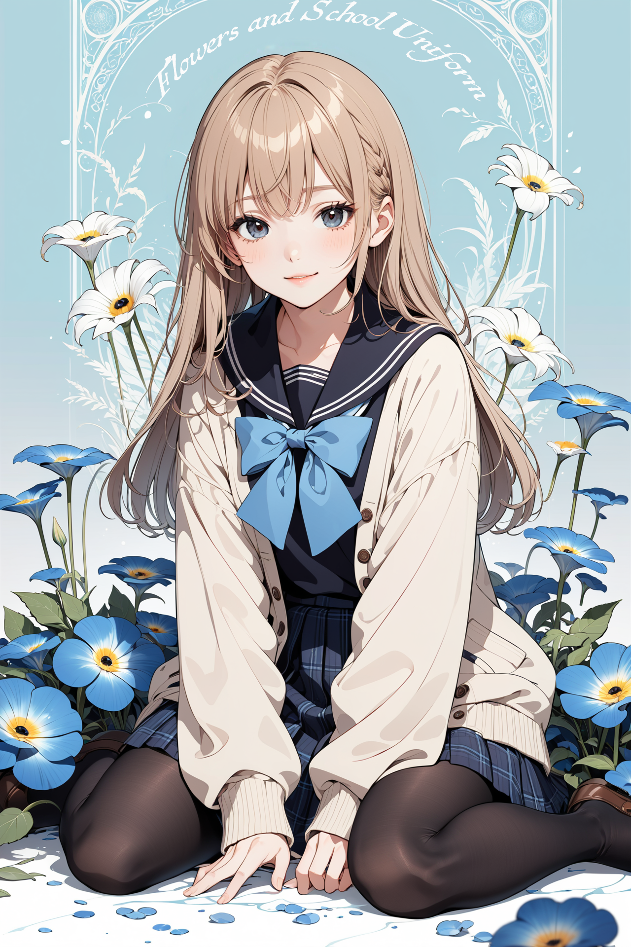 花と学生服 その6 | の人気AIイラスト・グラビア