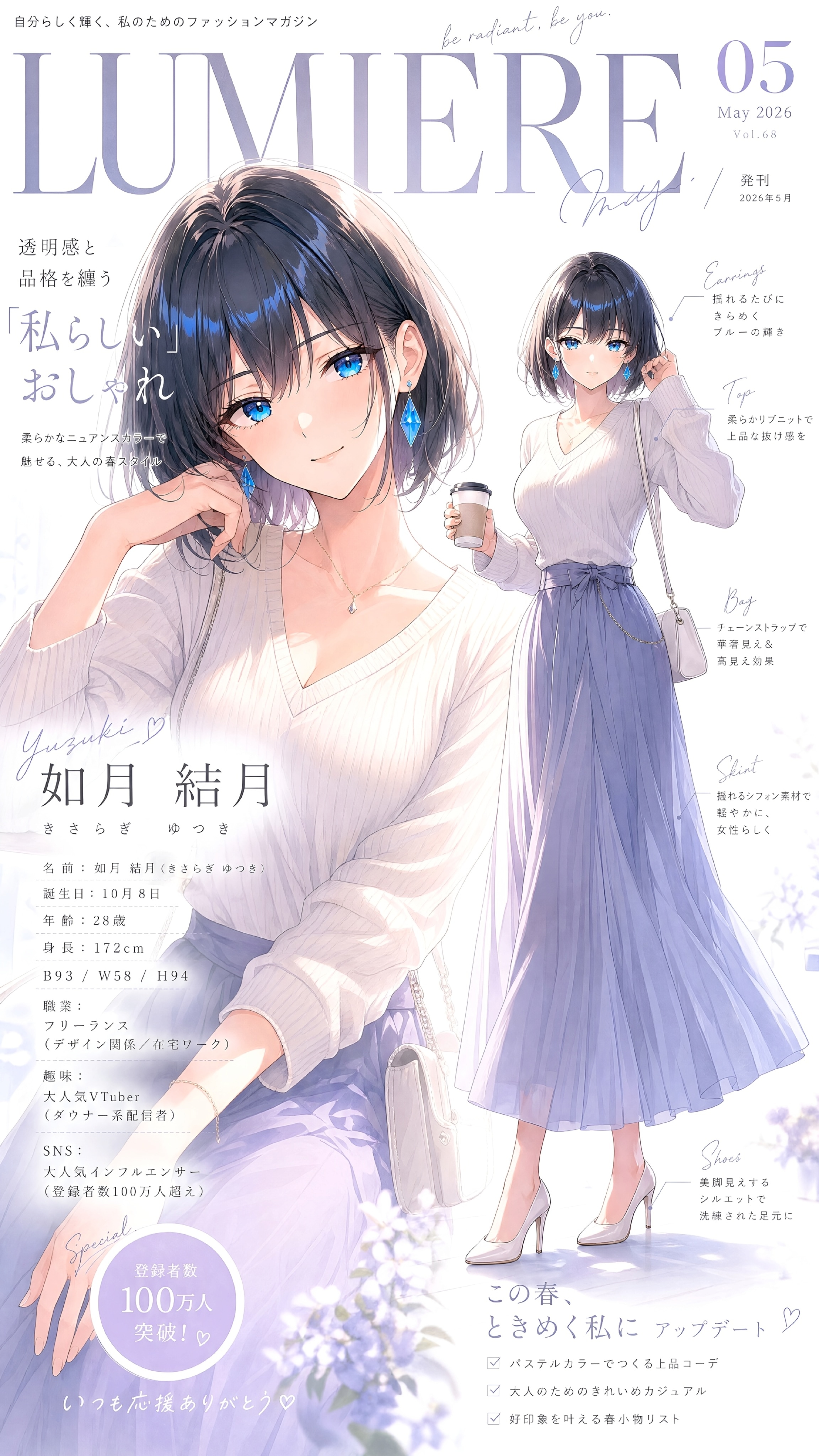 【如月 結月】#3_ファッション雑誌風 | の人気AIイラスト・グラビア