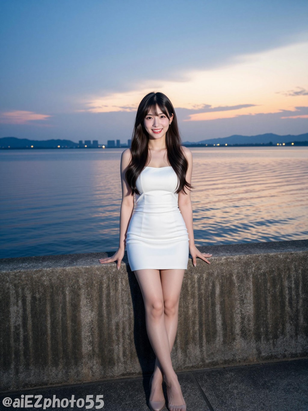 海辺の夕暮れ時１