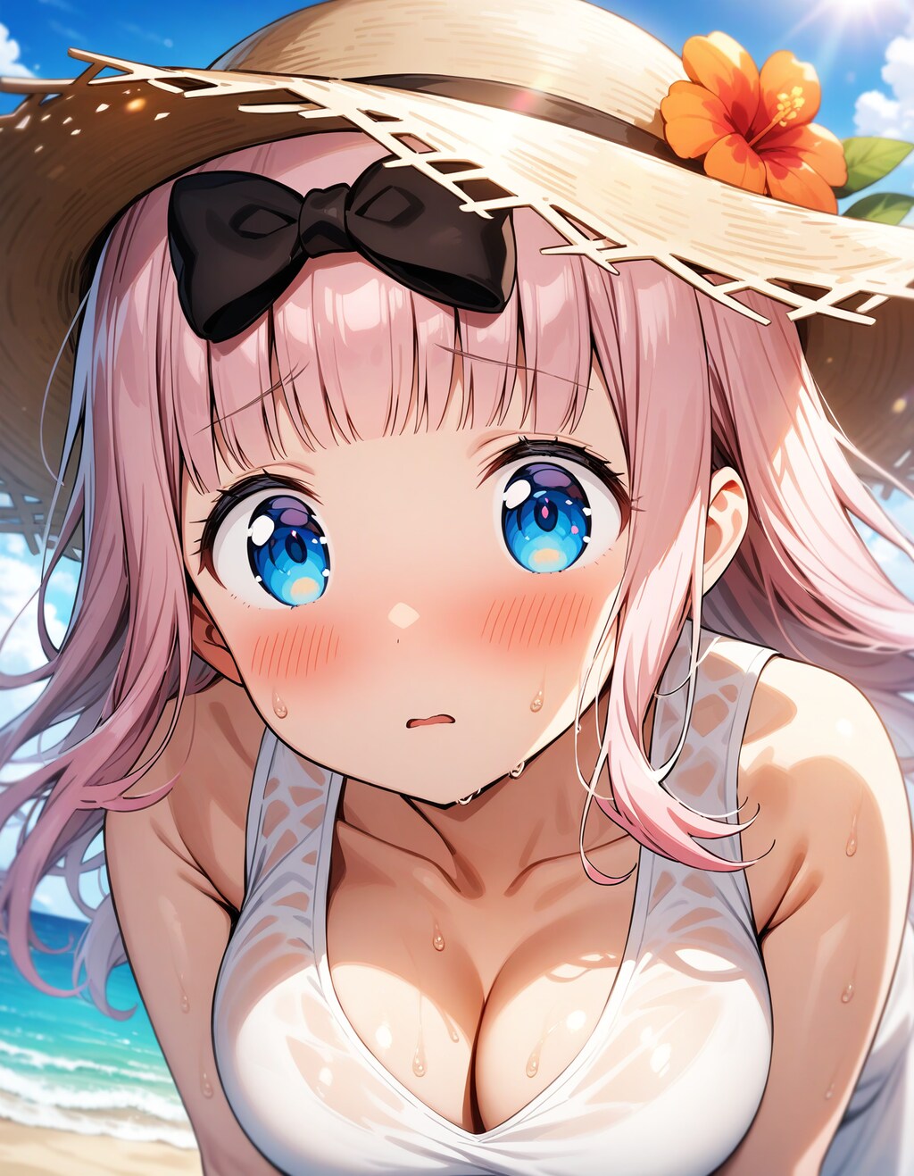 藤原千花 白ワンピ