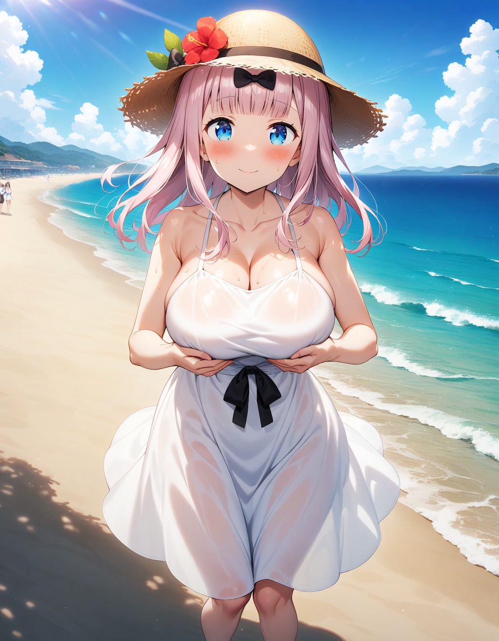 藤原千花 白ワンピ