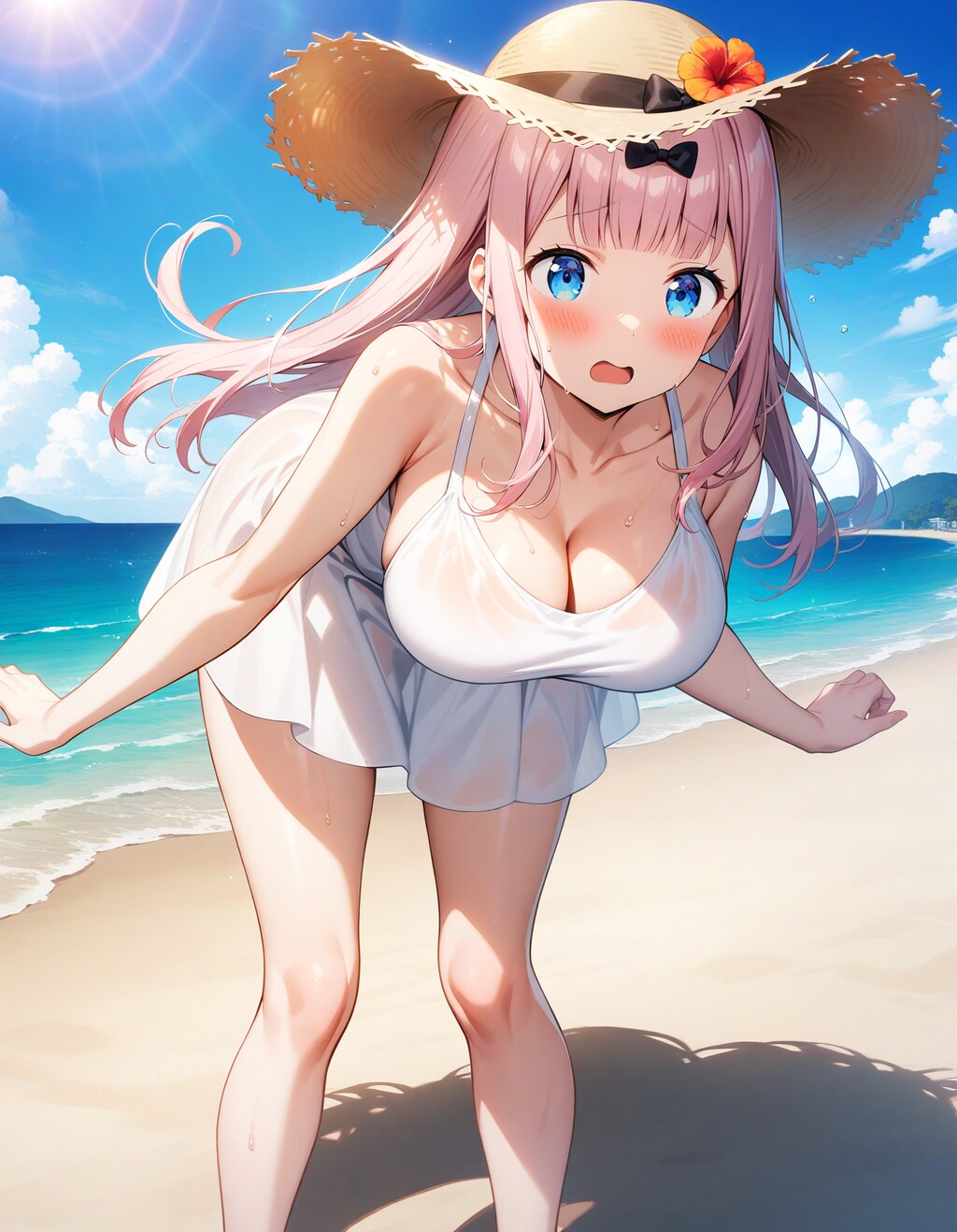 藤原千花 白ワンピ