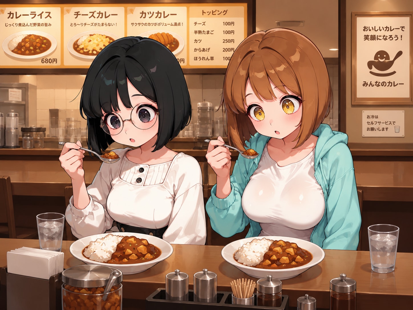 いっしょにもぐもぐ。