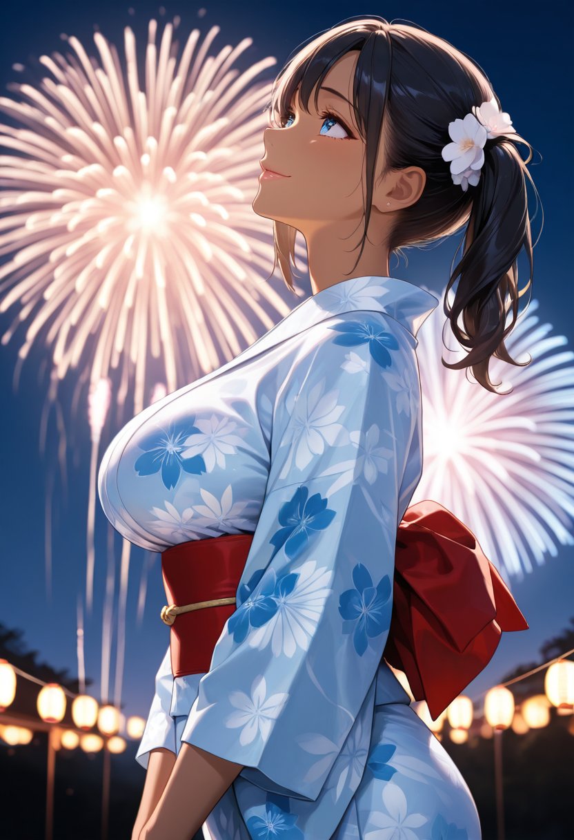 ギャルと花火