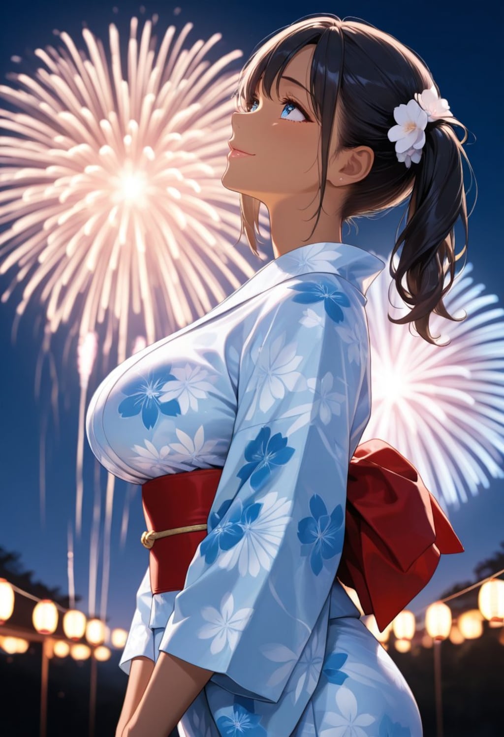 ギャルと花火