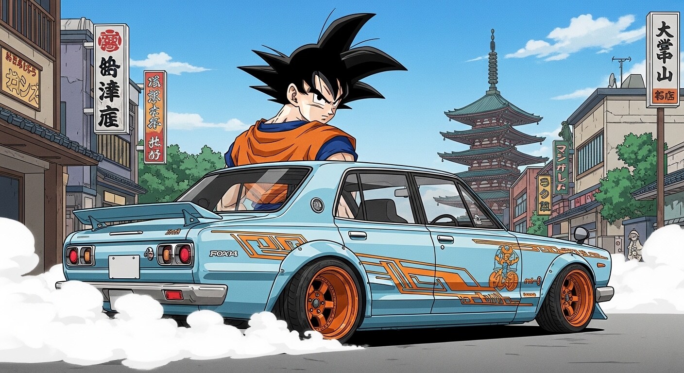 孫悟空とスカイラインセダン | の人気AIイラスト・グラビア