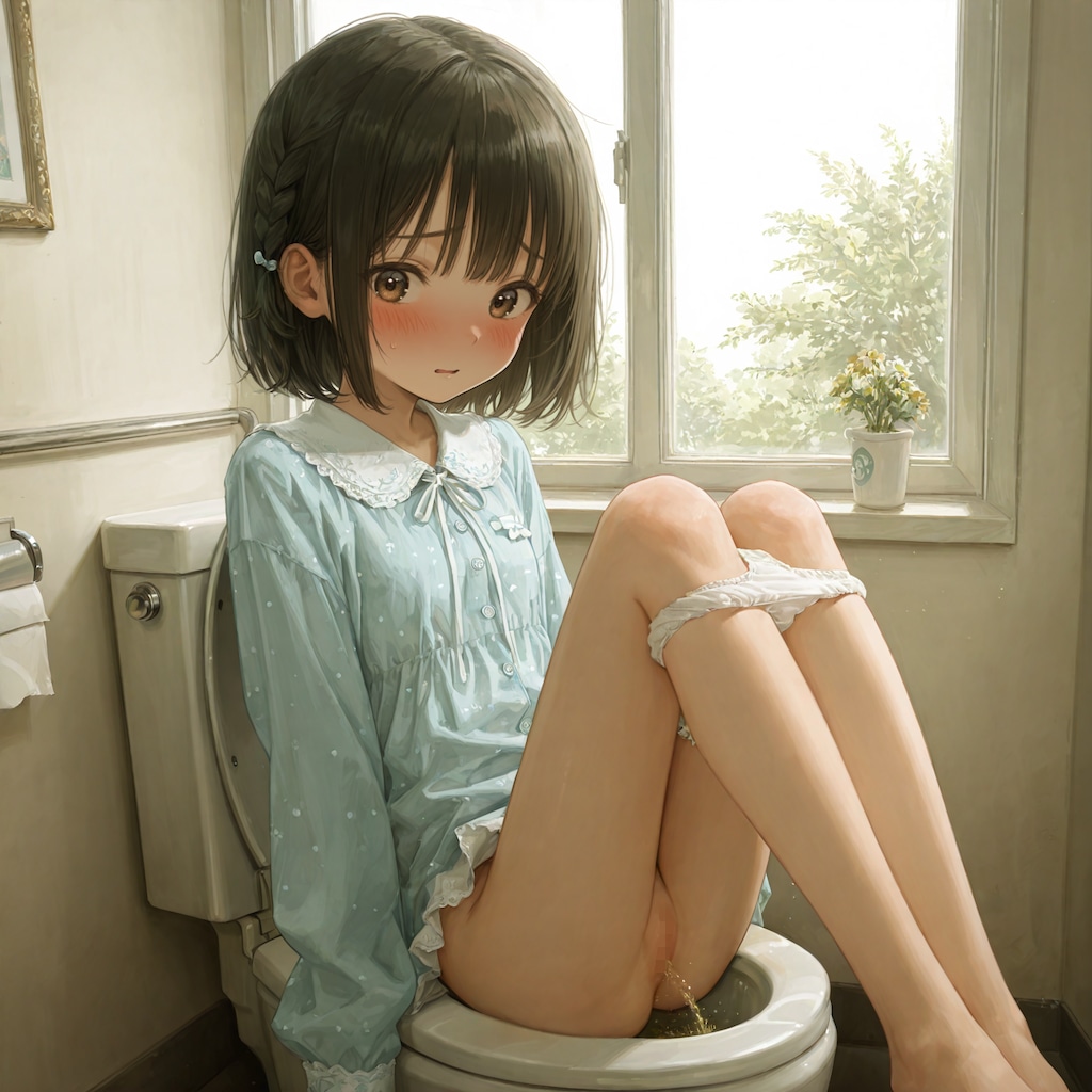 義妹がおしっこをしてるところに鉢合わせた（12枚）