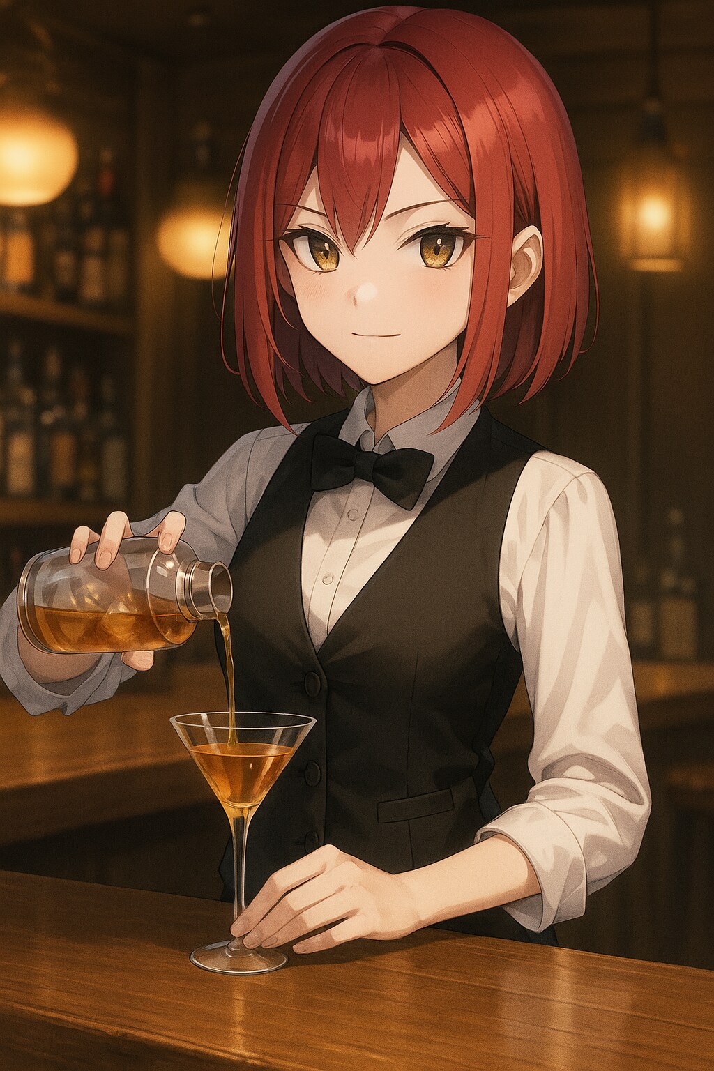 夜に咲く、赤いバーメイド