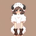 かわいい羊の女の子 2枚目