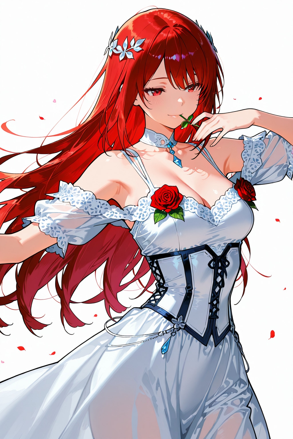 薔薇(の茎)を咥えて踊るソードダンサー | の人気AIイラスト・グラビア