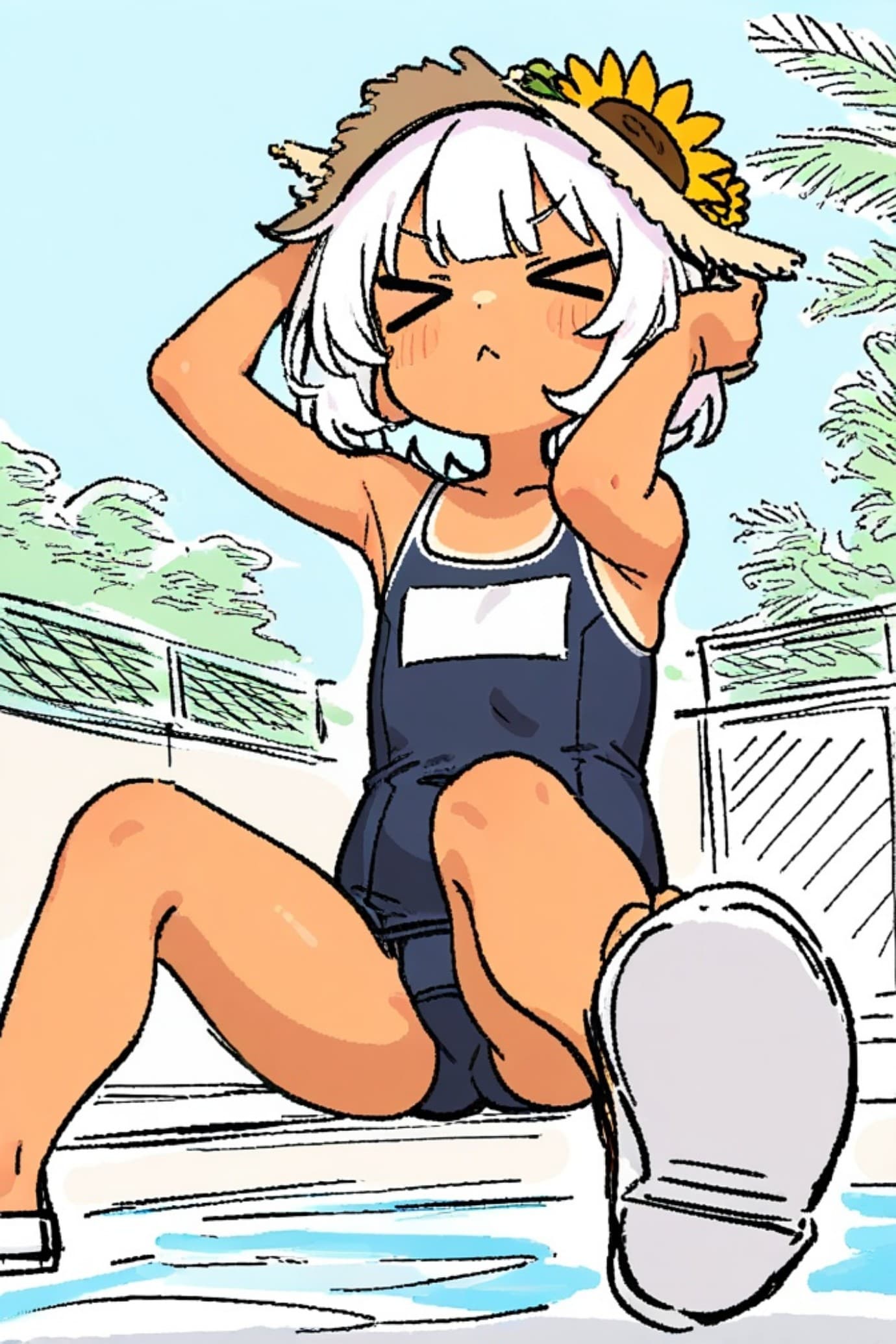 平たい白髪ちゃん