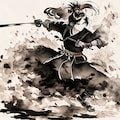 水墨画風な絵（侍） 3枚目