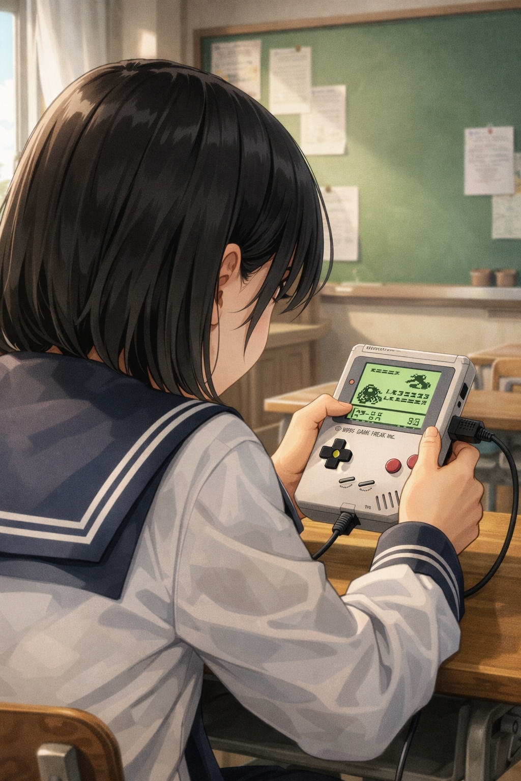 ゲームボーイで遊ぶ女の子 | の人気AIイラスト・グラビア