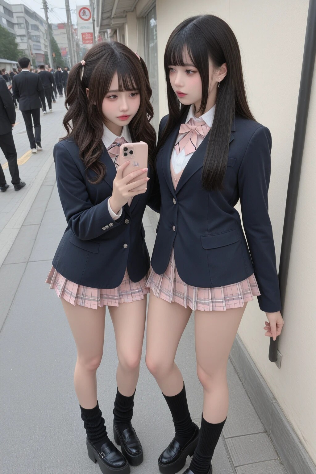 地雷系ちゃん女子高生『表情の有り無し』《放課後SeaArt》 | の人気AIイラスト・グラビア