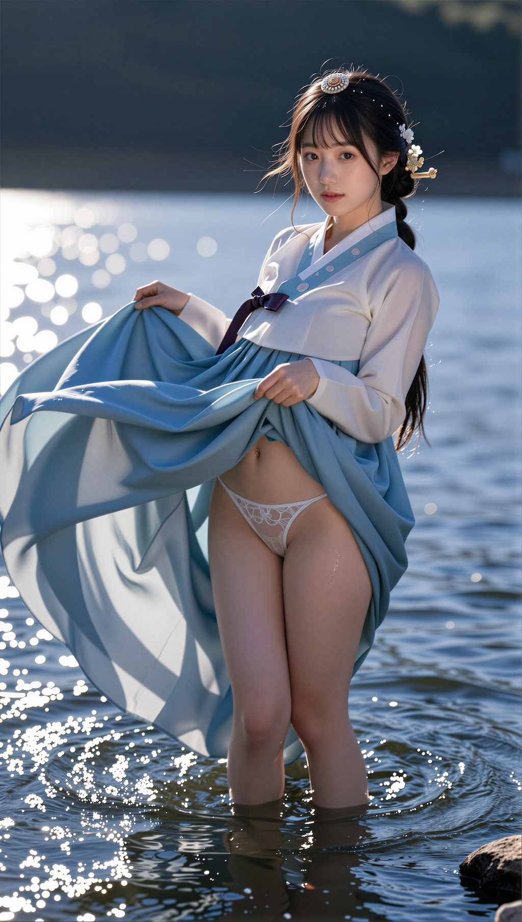水辺の韓服