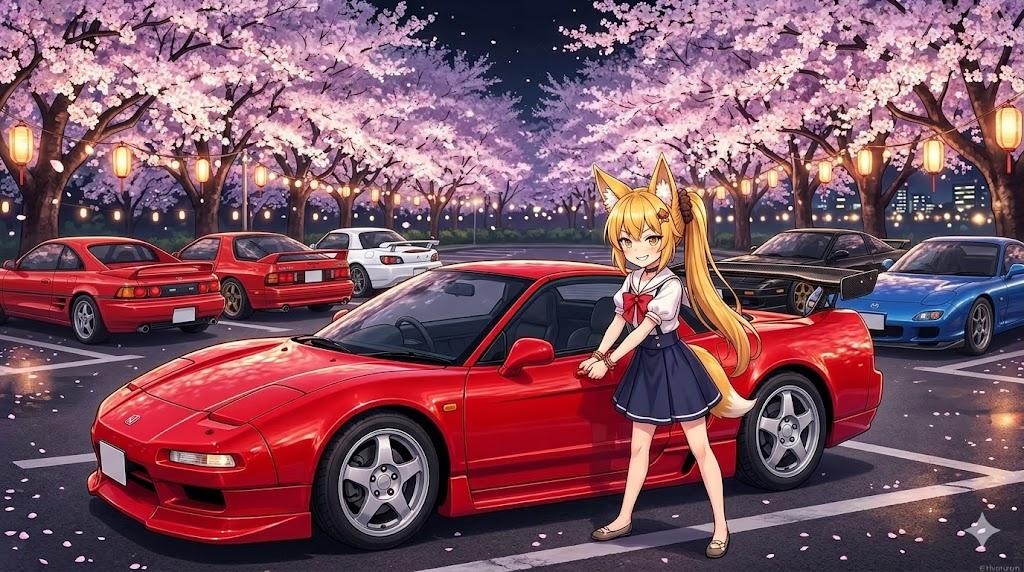 ミラさんとホンダNSX❗リアルスポーツカー達と桜🌸