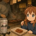 西成でホルモン焼きを食べる小さな女の子 3枚目