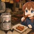 西成でホルモン焼きを食べる小さな女の子 2枚目