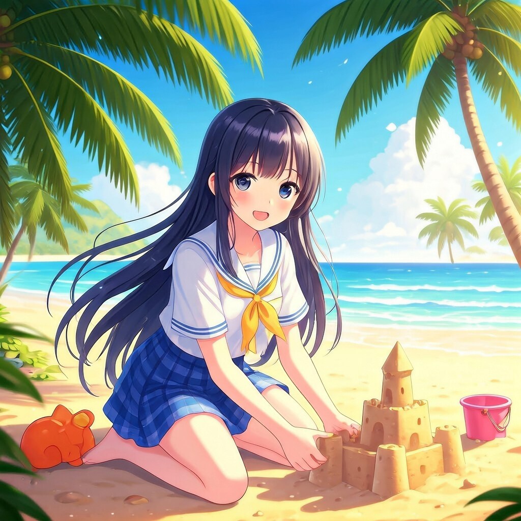 ピクセルちゃんと海