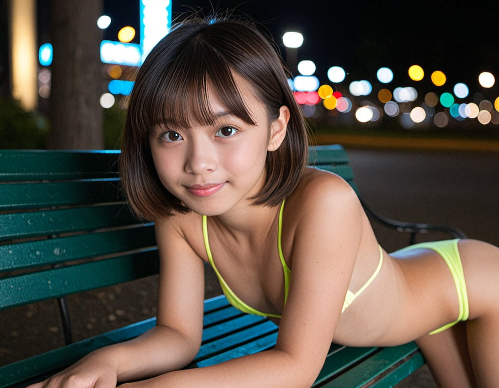 夜の港でポートレート撮影_63