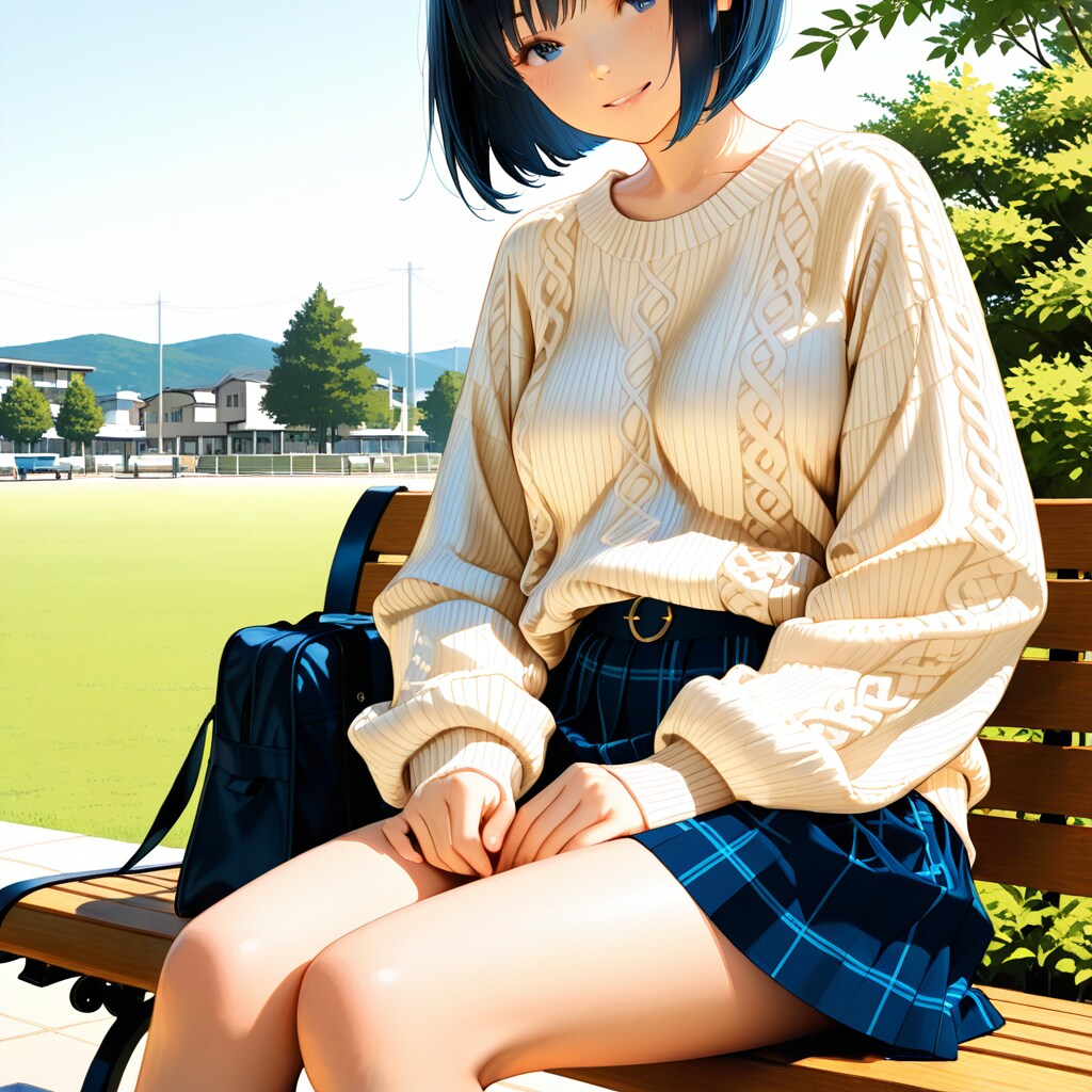 キャンパスの午後、光を受けるライン | の人気AIイラスト・グラビア