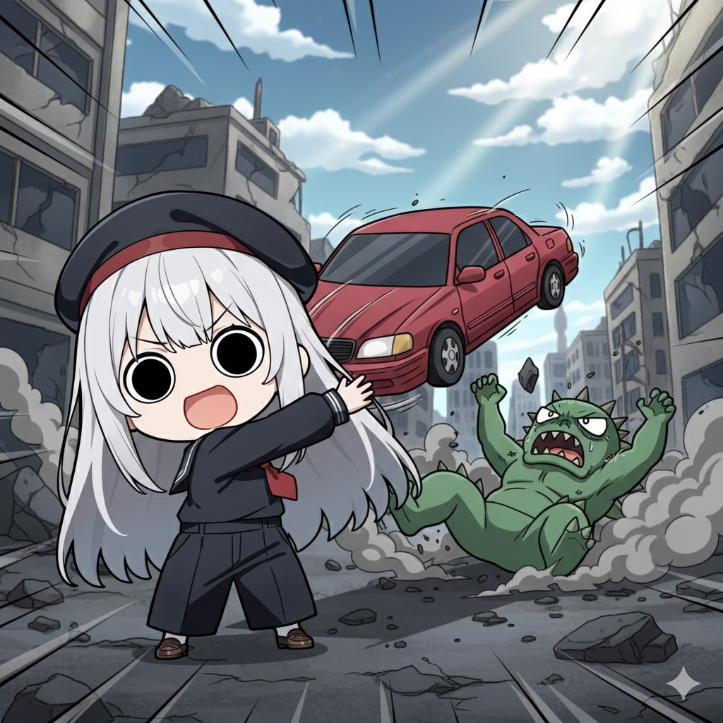 車を持って暴れ出してしまいよったえらいこっちゃ嬢