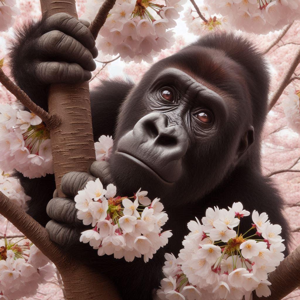 桜とゴリラ | の人気AIイラスト・グラビア