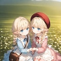エルフちゃんと花畑 2枚目