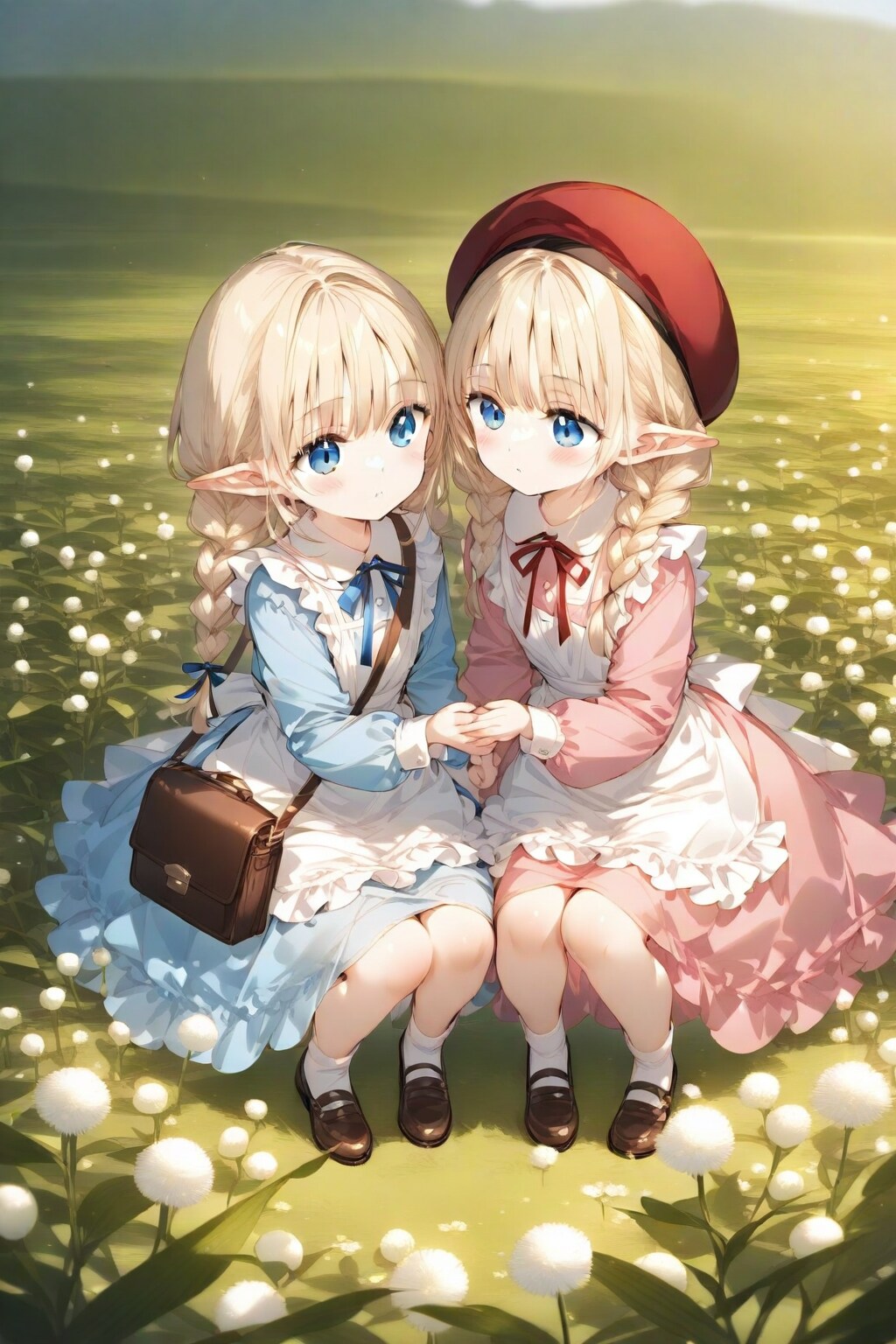 エルフちゃんと花畑