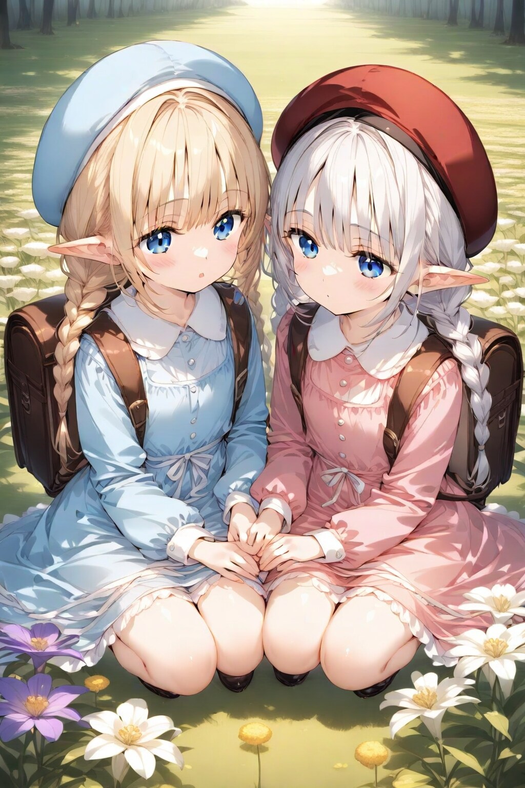エルフちゃんと花畑