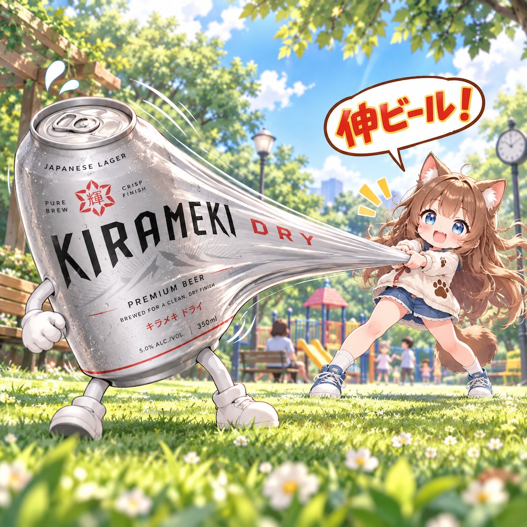 ビールが伸ビ〜ル