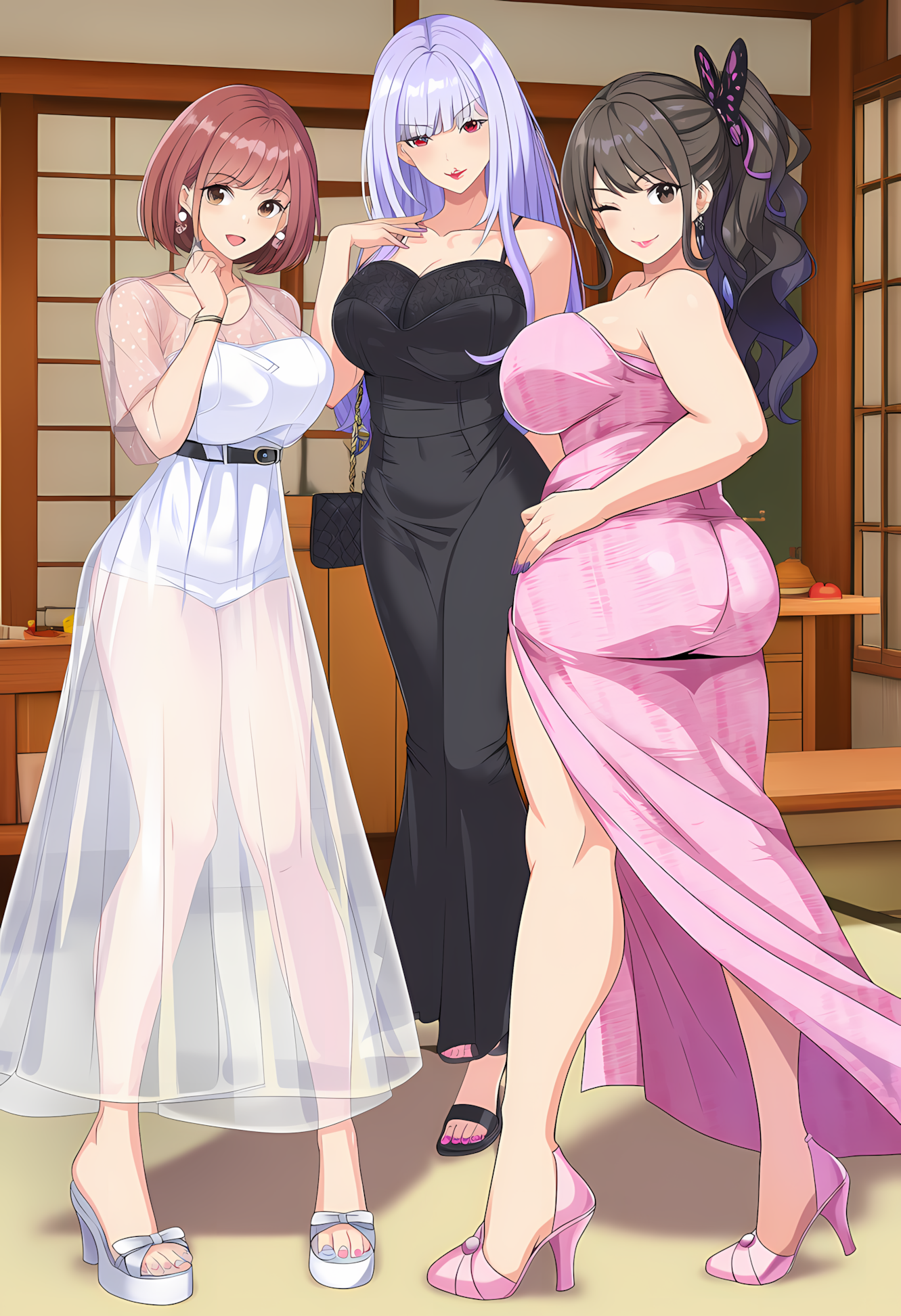 ノノカ＆ミレナ＆リナの土用の丑ショット：和風レストラン