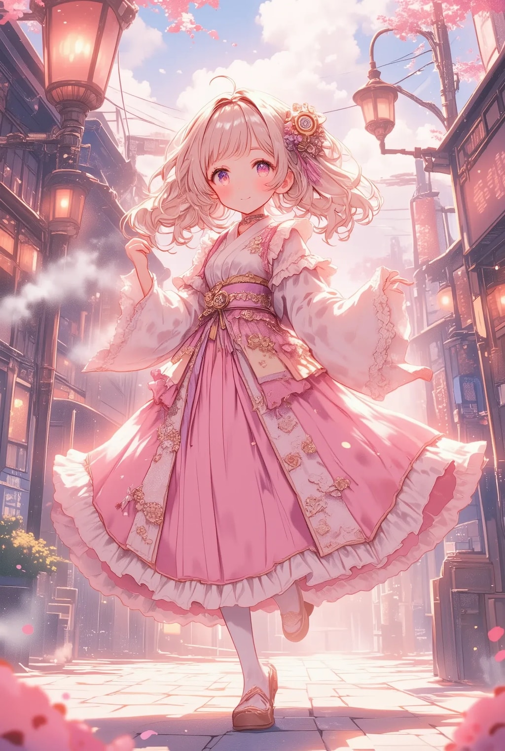 フリフリちゃんの大正スチームピンク